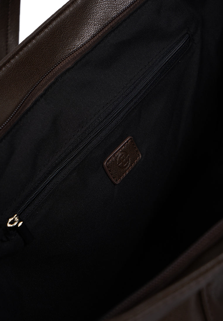 Dark Brown Leather Shoulder Bag