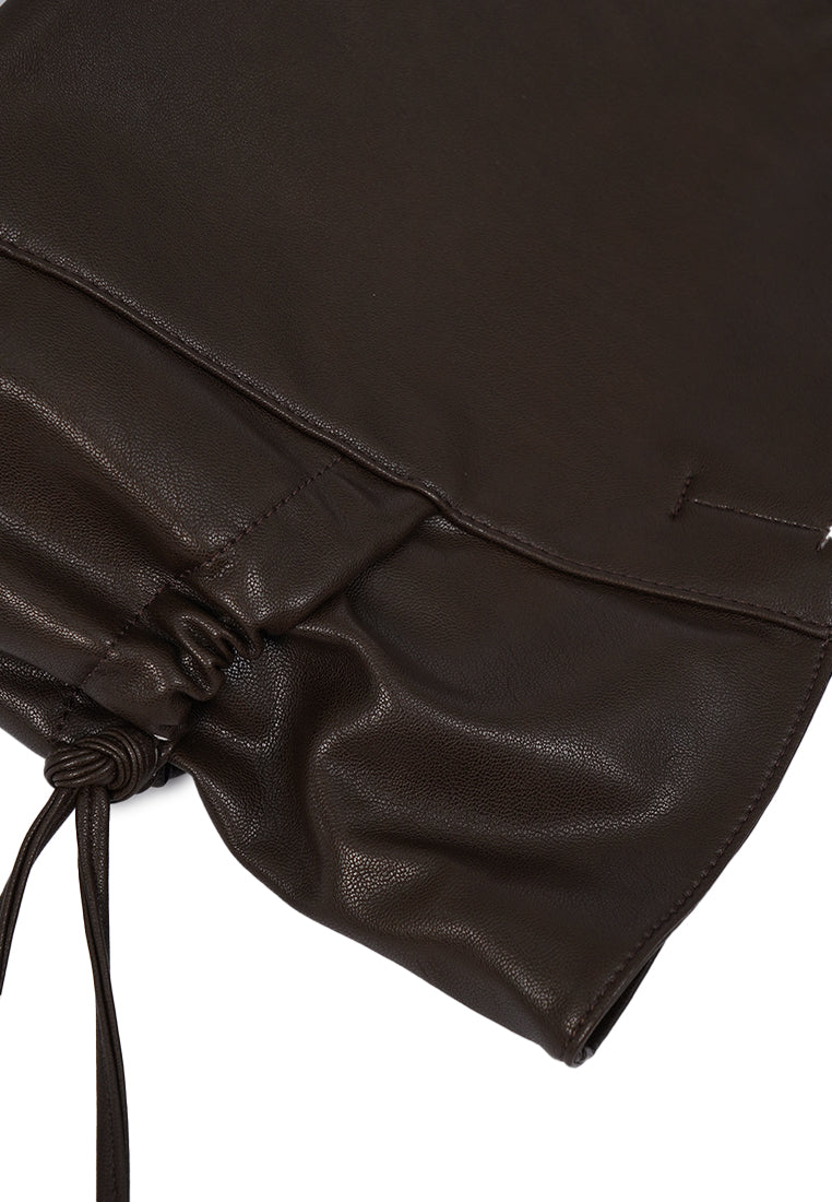 Dark Brown Leather Shoulder Bag