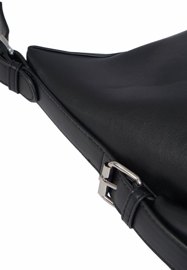 Black Shoulder Bag with Top Handle