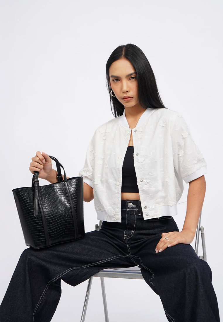 Black Sling Bag with Top Handle