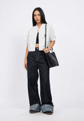Black Sling Bag with Top Handle