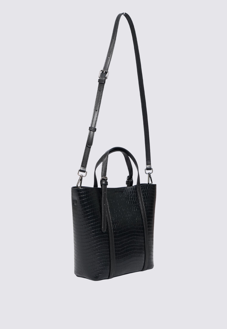 Black Sling Bag with Top Handle
