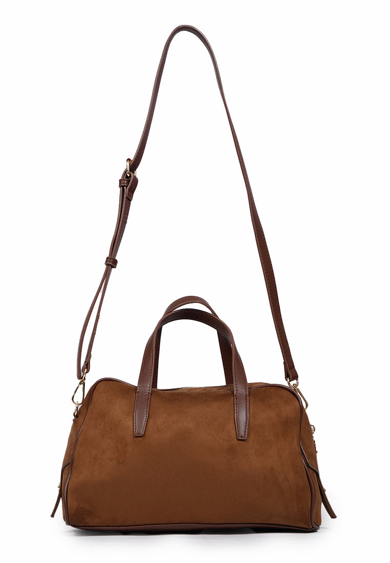 Brown Shoulder Bag with Top Handle