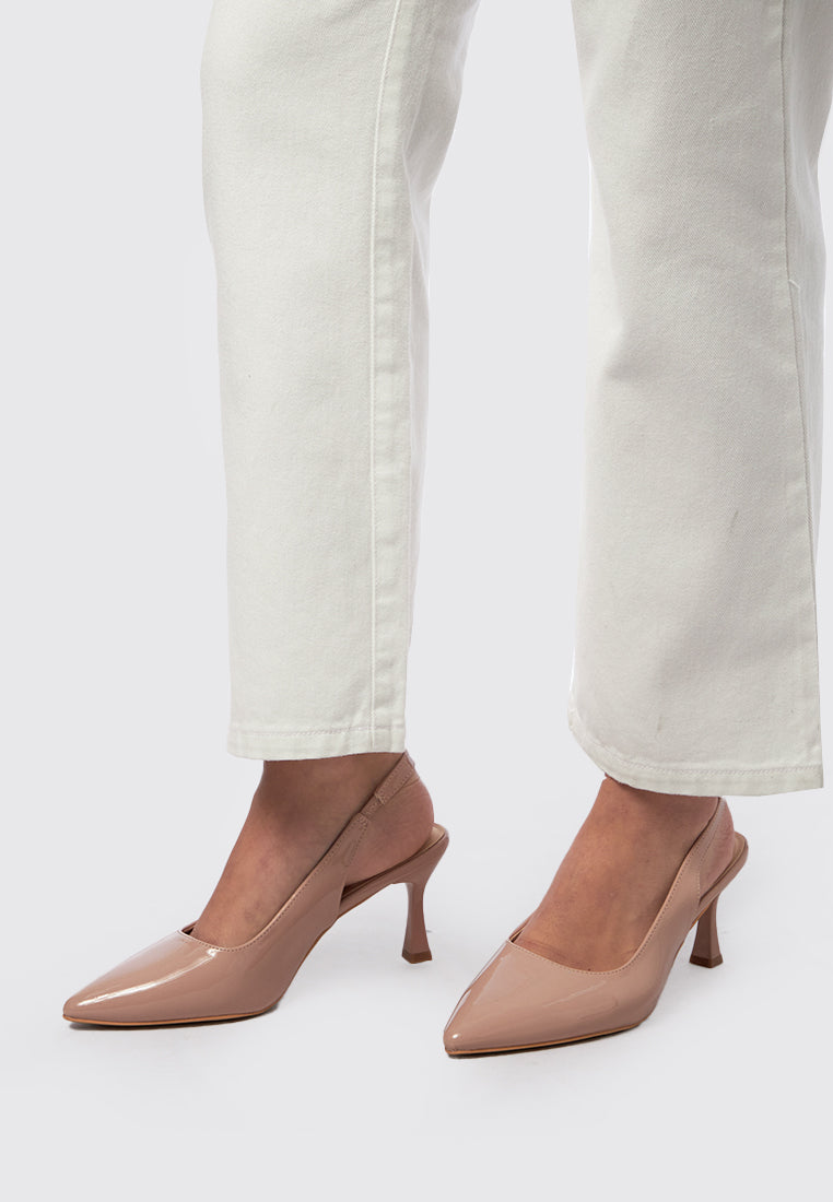 Slingback Heels Shoes Dusty Pink