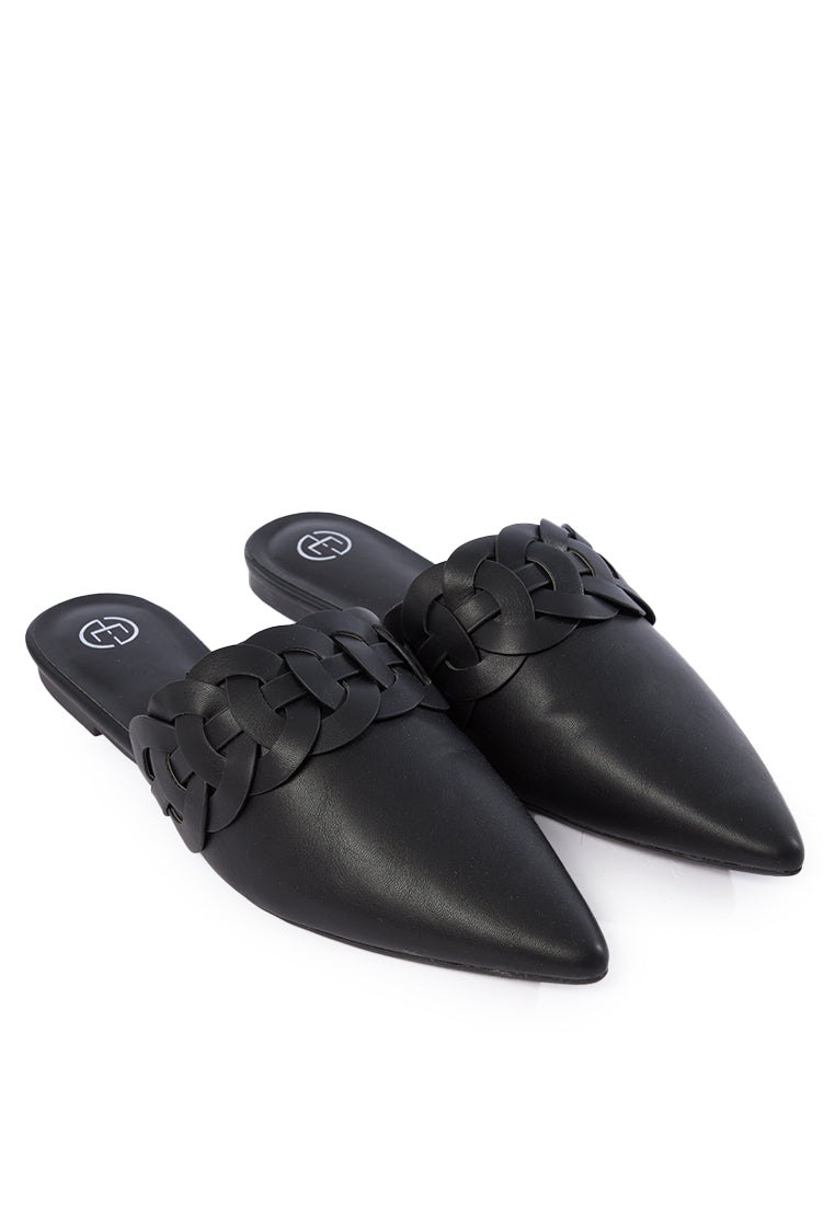 Flat Mules Black