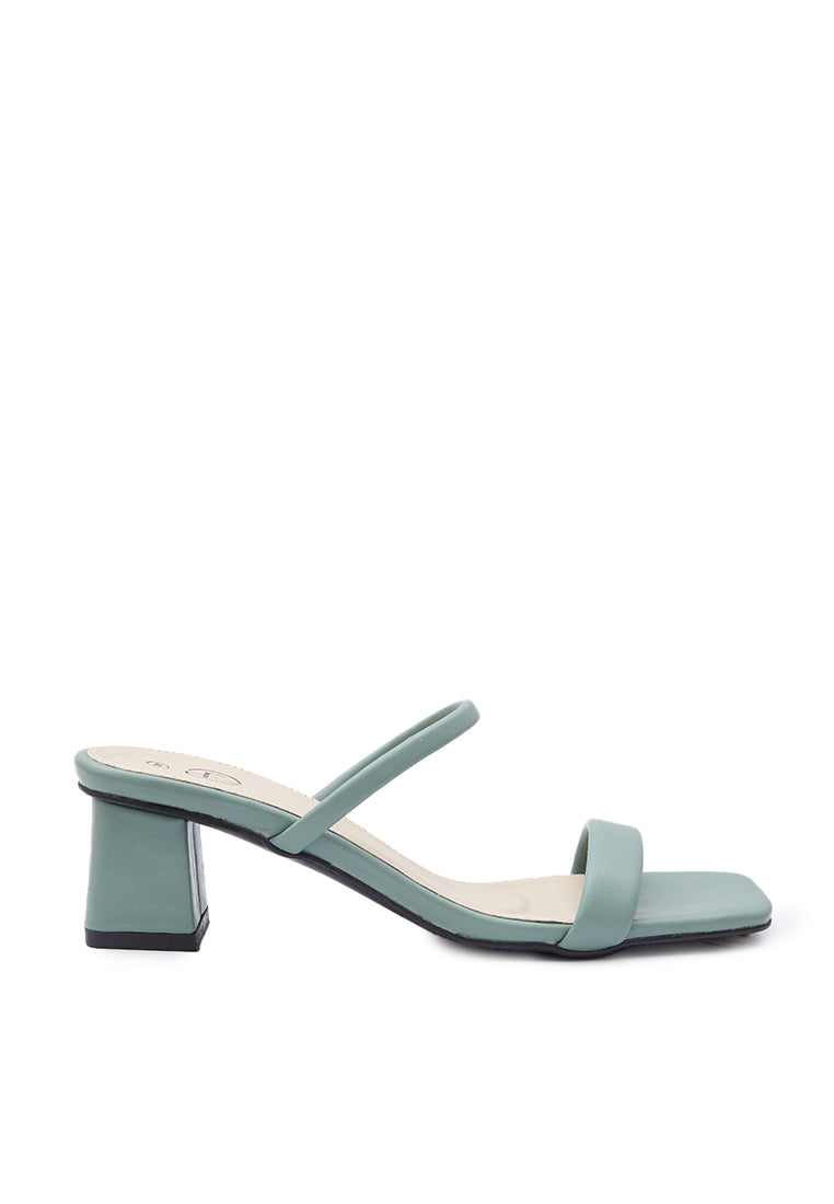 Dusty Green Double Strap Heels