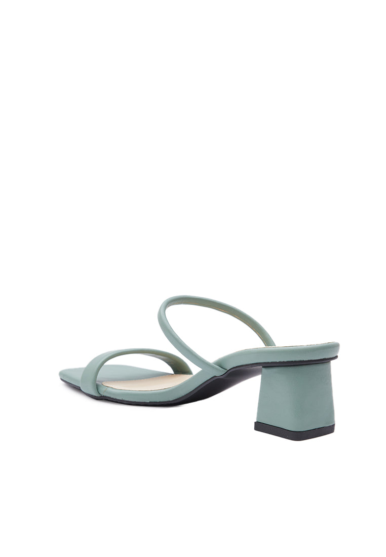 Dusty Green Double Strap Heels