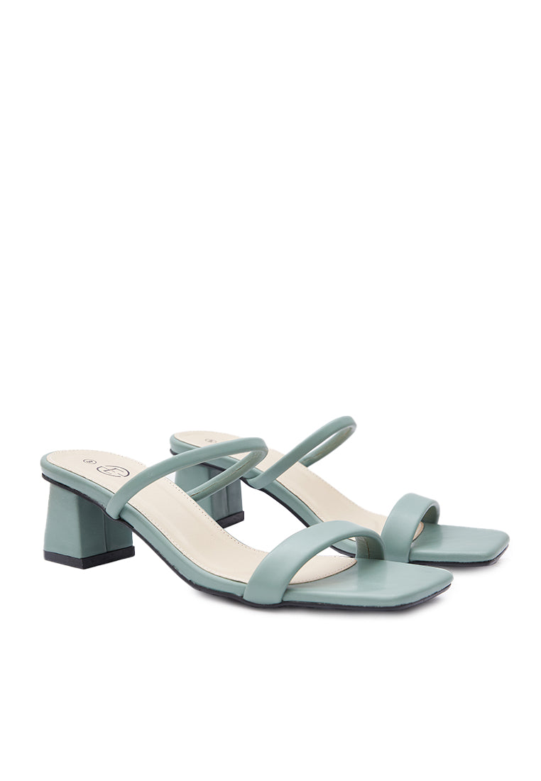Dusty Green Double Strap Heels