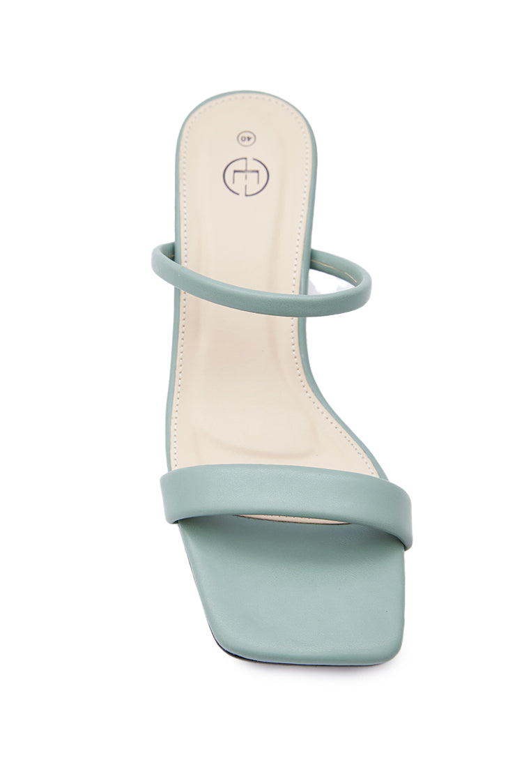 Dusty Green Double Strap Heels