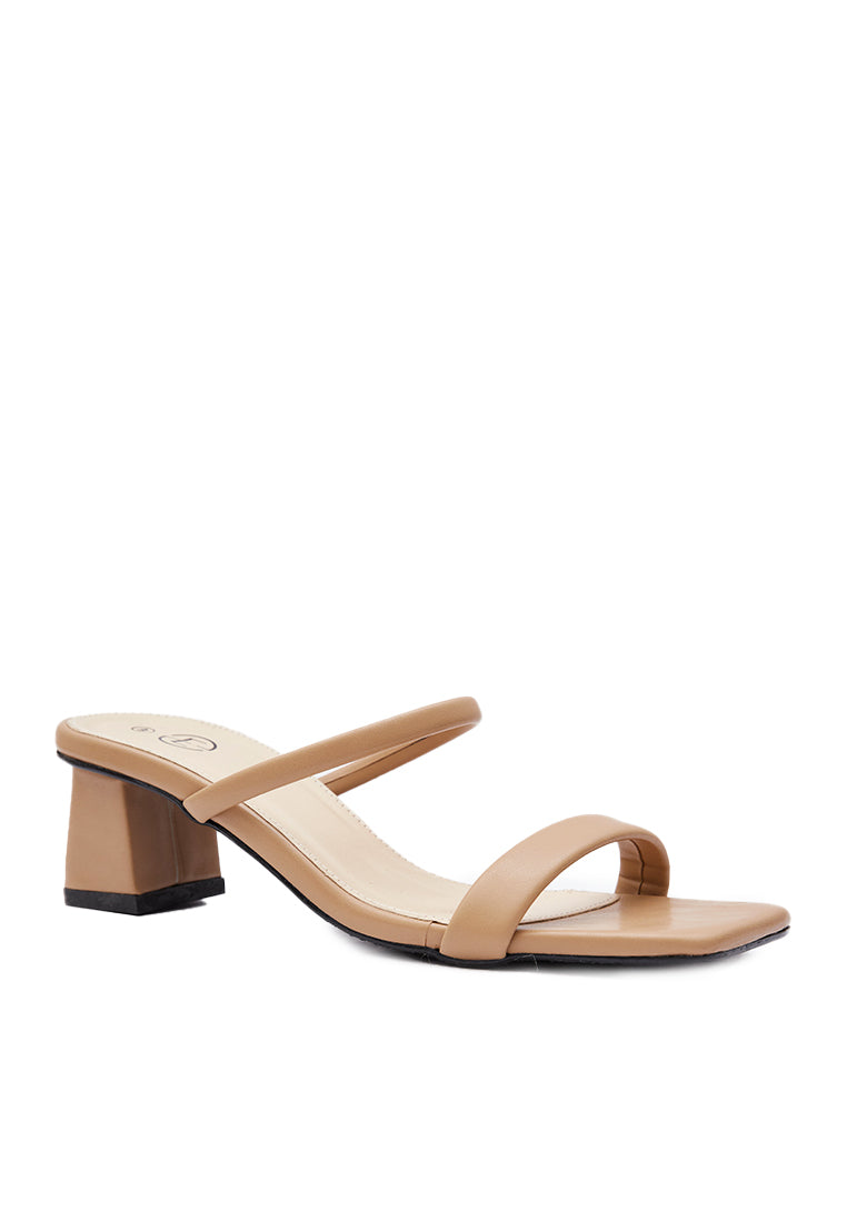 Khaki Double Strap Heels
