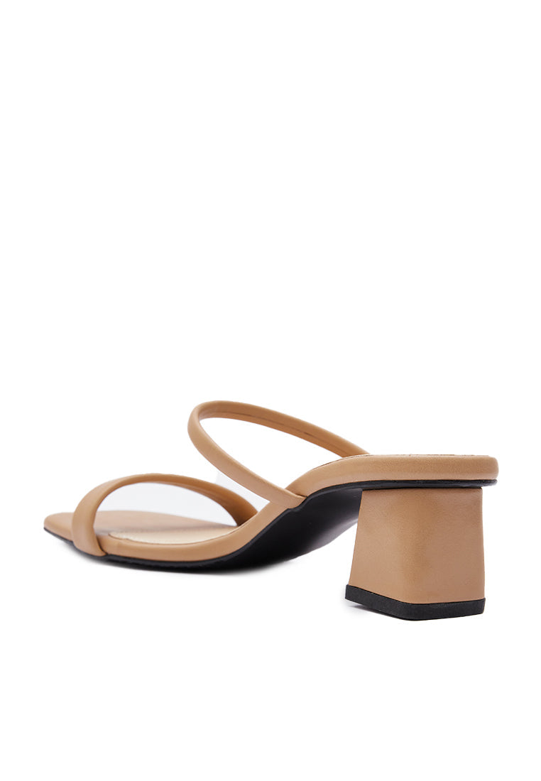 Khaki Double Strap Heels