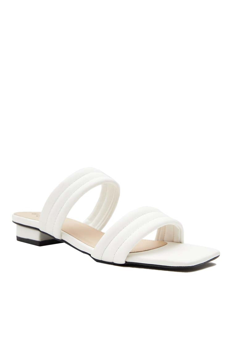 White Puffy Strap Heels
