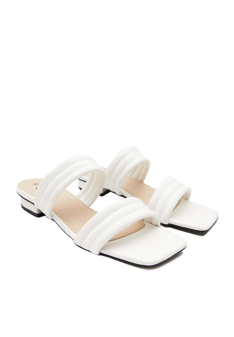 White Puffy Strap Heels