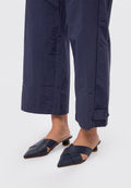 Navy Heels Mules Shoes