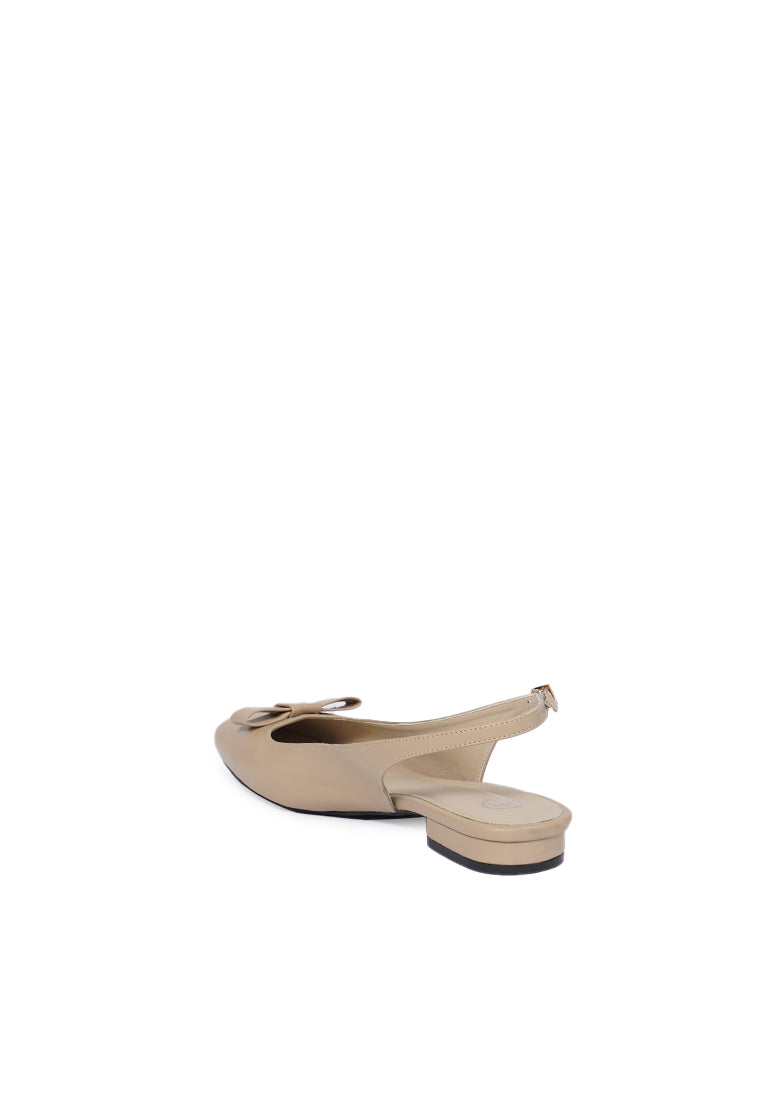 Beige Slingback Heels Shoes