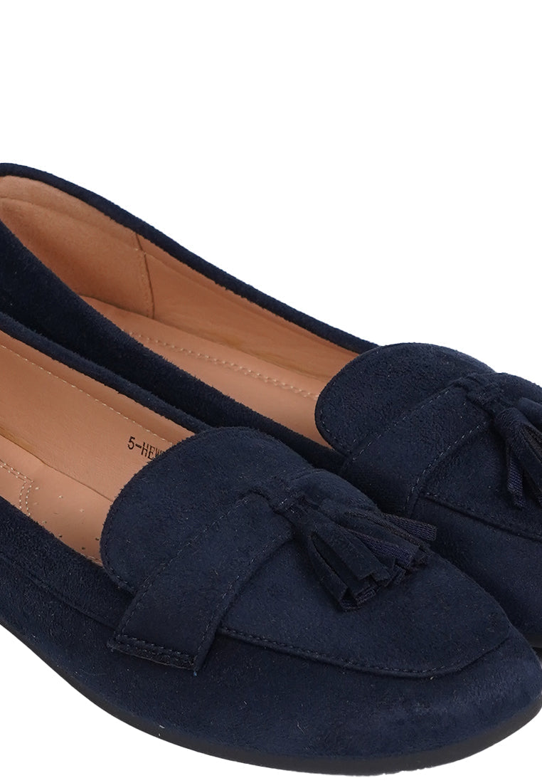 Navy Flats Shoes