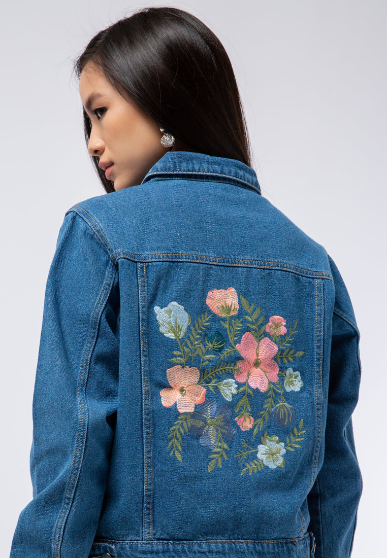 Denim Jacket with Embroidery