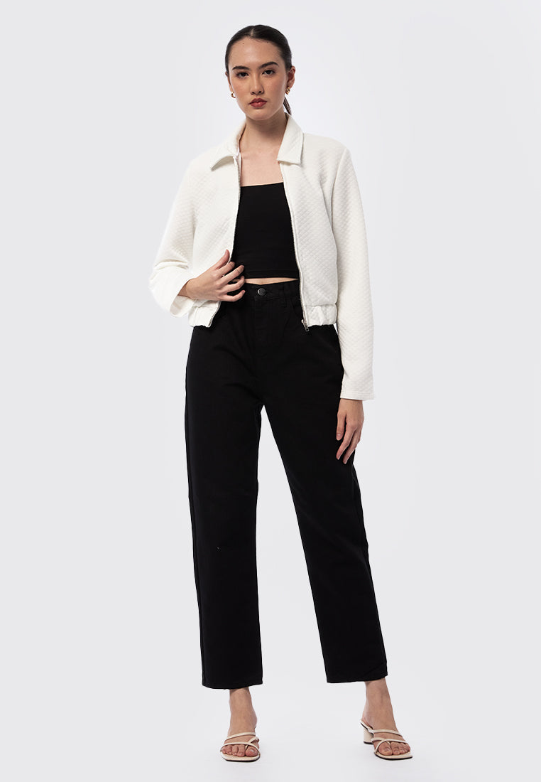 Full Zip Jacket with Elastic Waist
