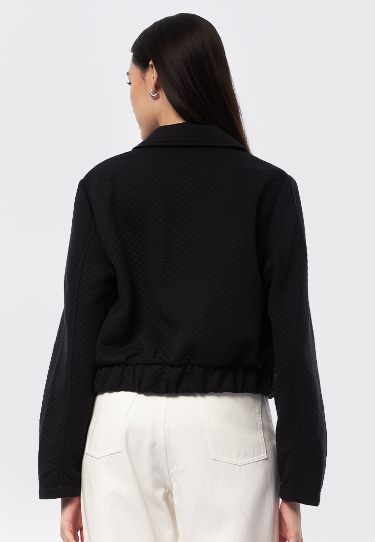 Full Zip Jacket with Elastic Waist
