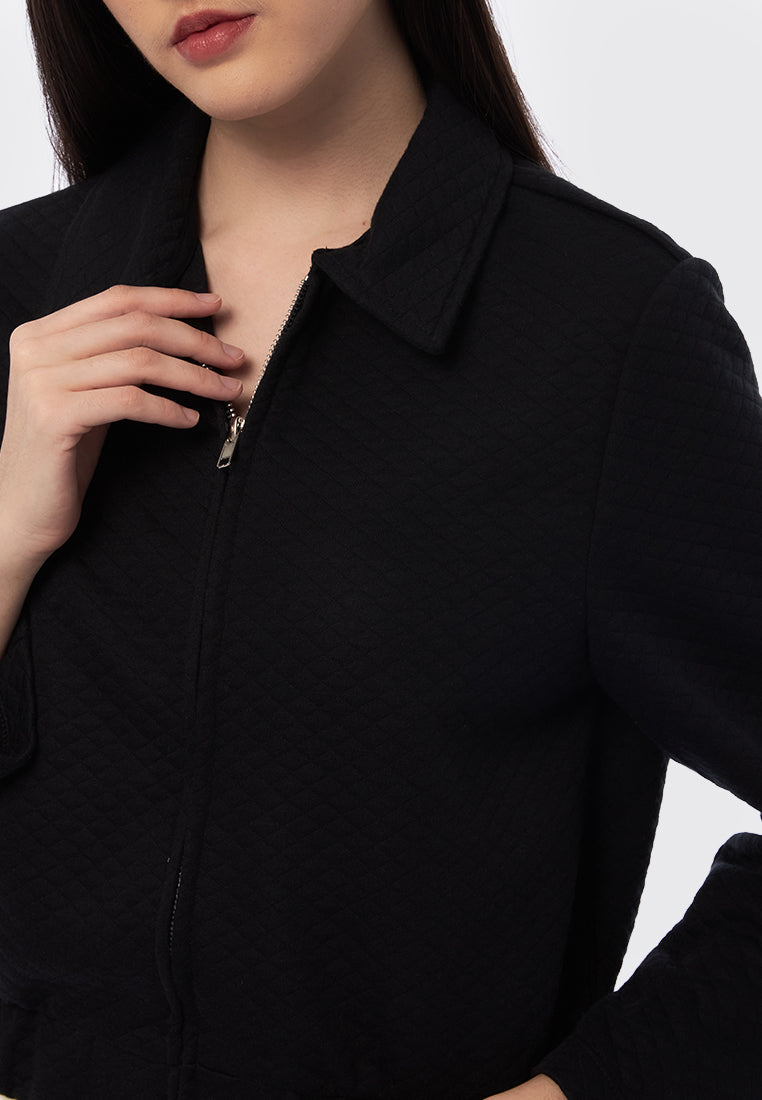 Full Zip Jacket with Elastic Waist