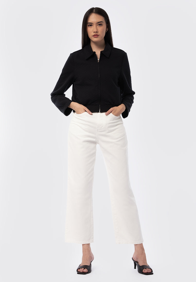 Full Zip Jacket with Elastic Waist