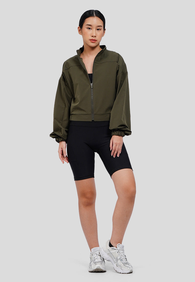 High Neck Active Cropped Jacket