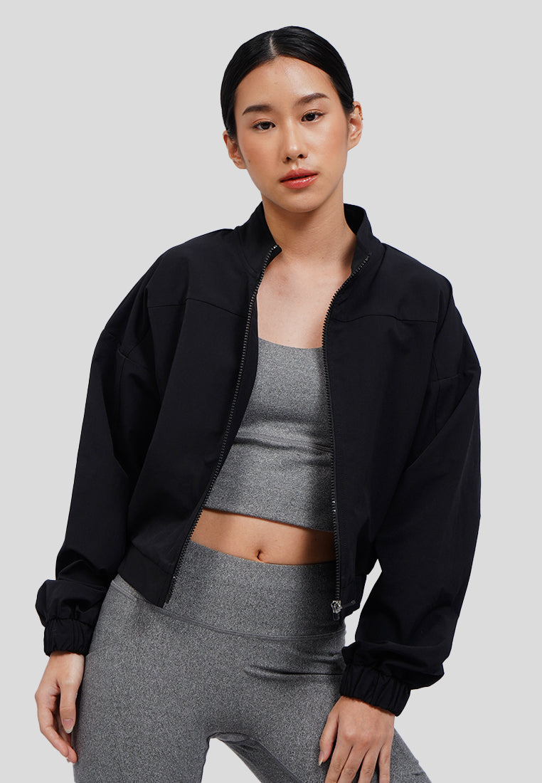 High Neck Active Cropped Jacket