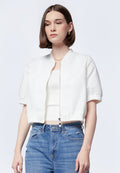 Eyelet Short Sleeve Bomber Jacket