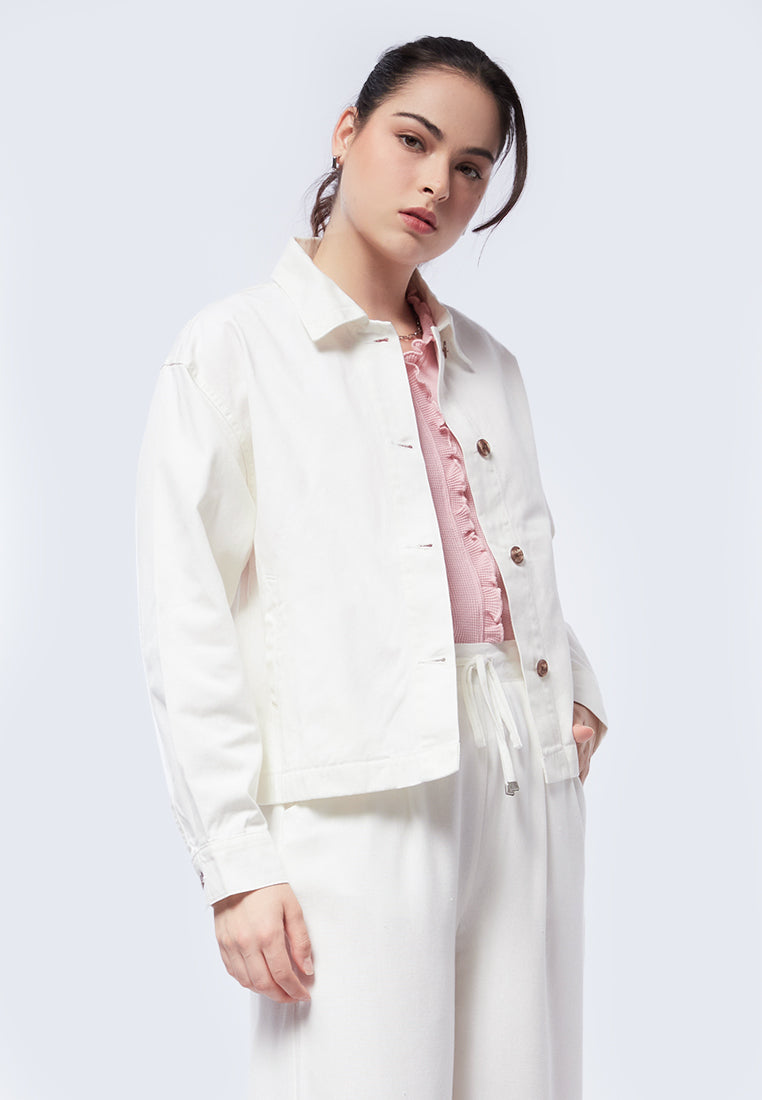 Twill Jacket with Horn Button