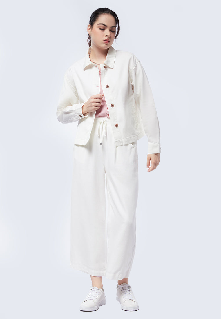 Twill Jacket with Horn Button