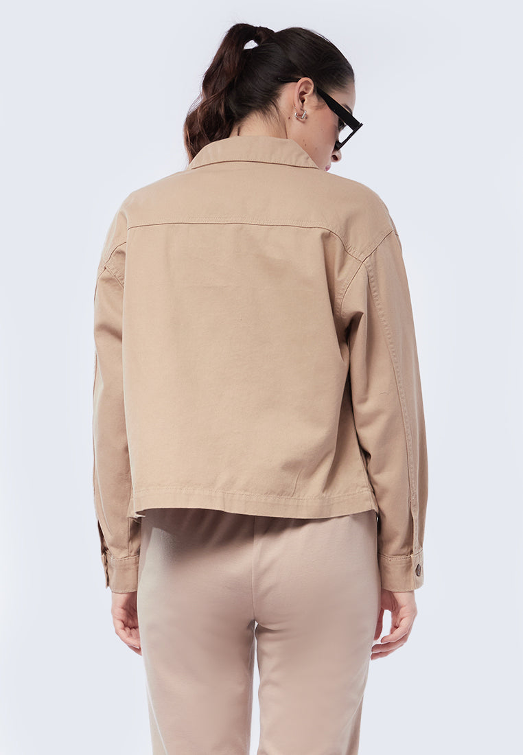Twill Jacket with Horn Button