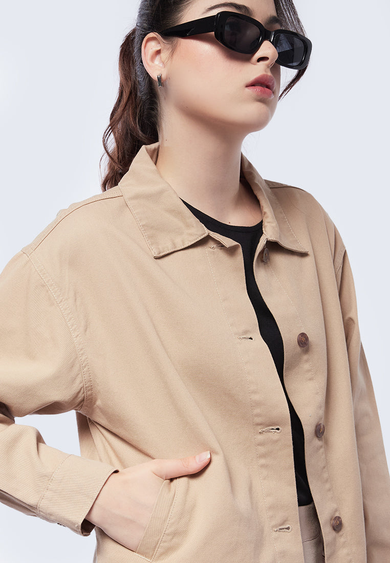 Twill Jacket with Horn Button
