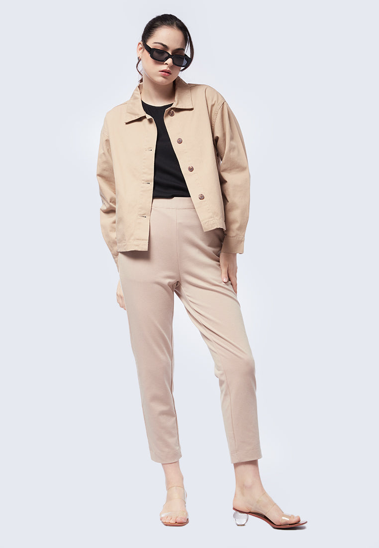 Twill Jacket with Horn Button