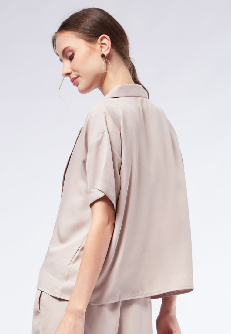 V-Neck Short Sleeve Jacket