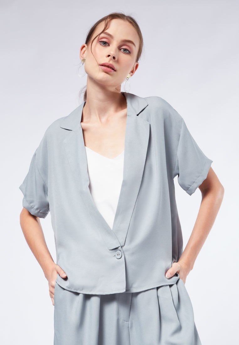 V-Neck Short Sleeve Jacket