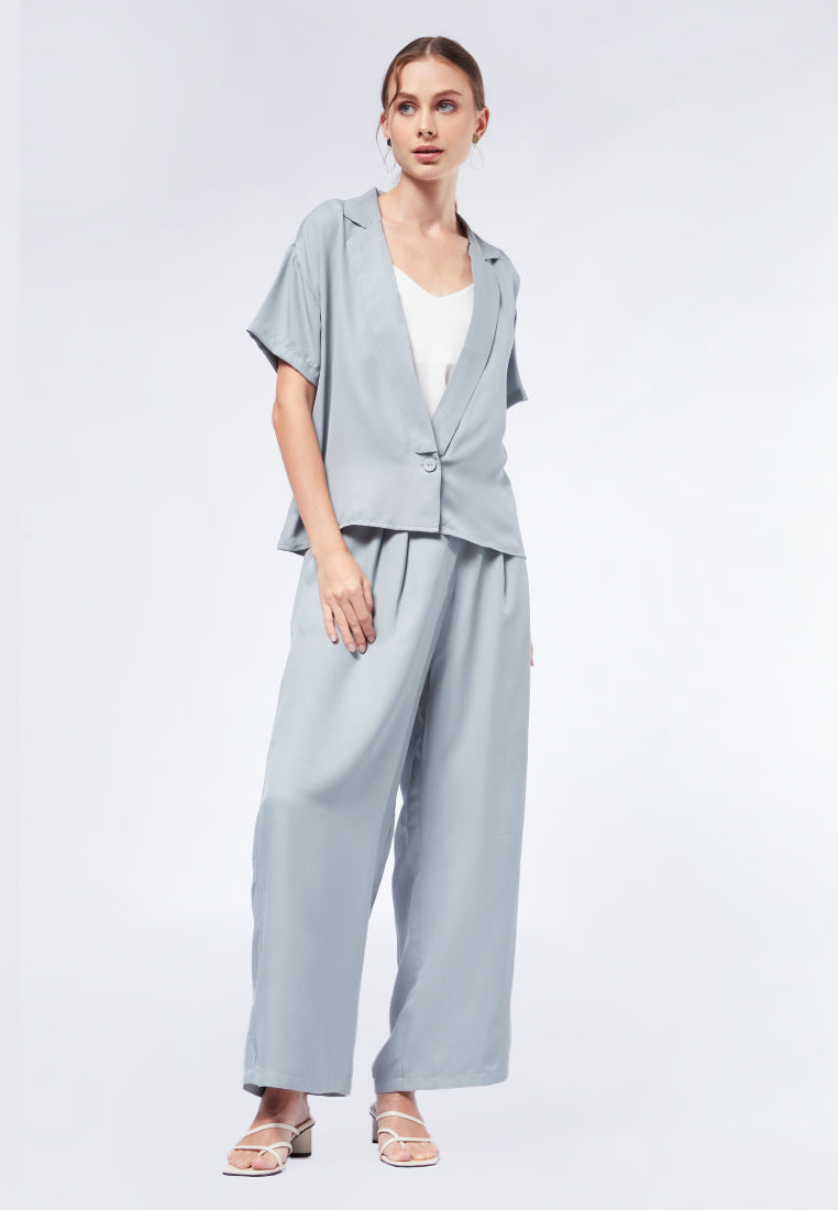 V-Neck Short Sleeve Jacket