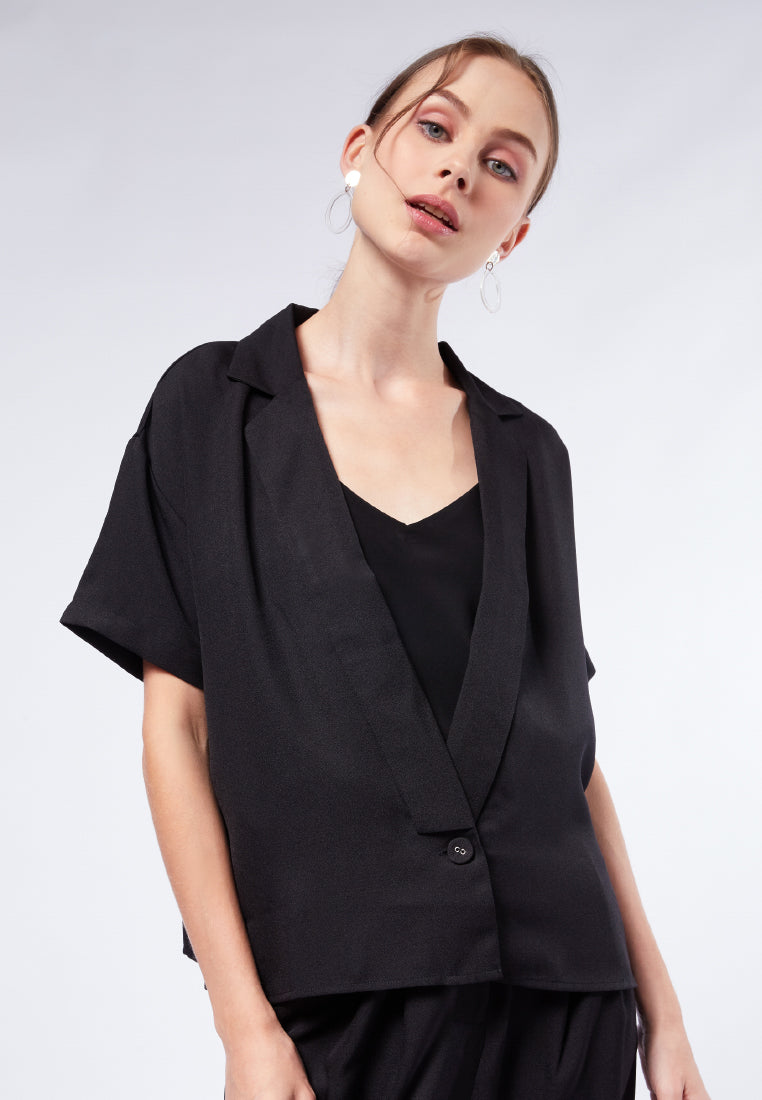 V-Neck Short Sleeve Jacket