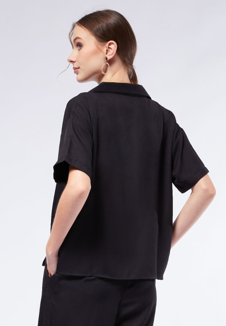 V-Neck Short Sleeve Jacket