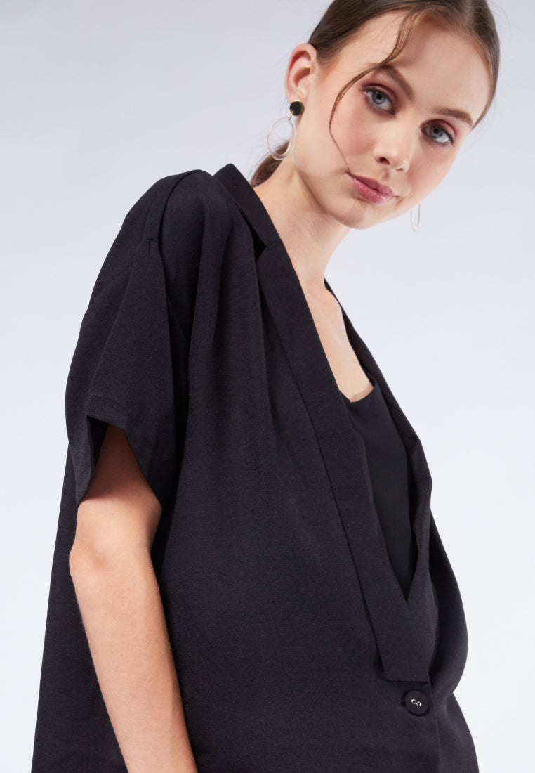 V-Neck Short Sleeve Jacket