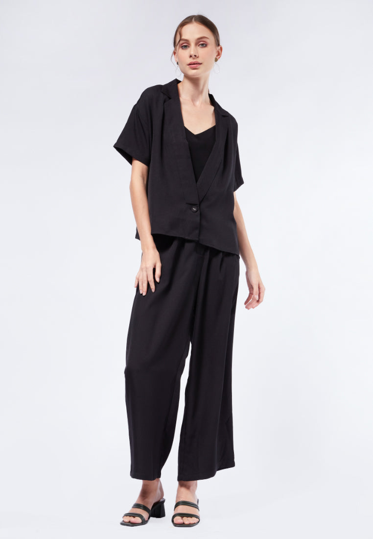 V-Neck Short Sleeve Jacket