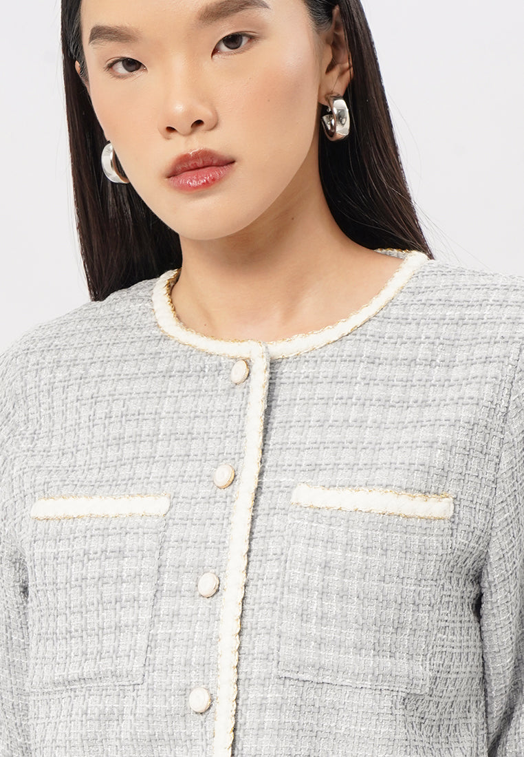 Short Sleeve Tweed Jacket