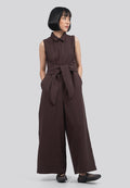 Belted Sleeveless Jumpsuit