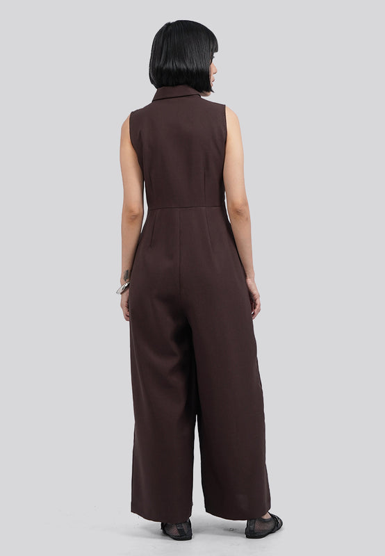 Belted Sleeveless Jumpsuit