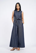 Sleeveless Collared Jumpsuit