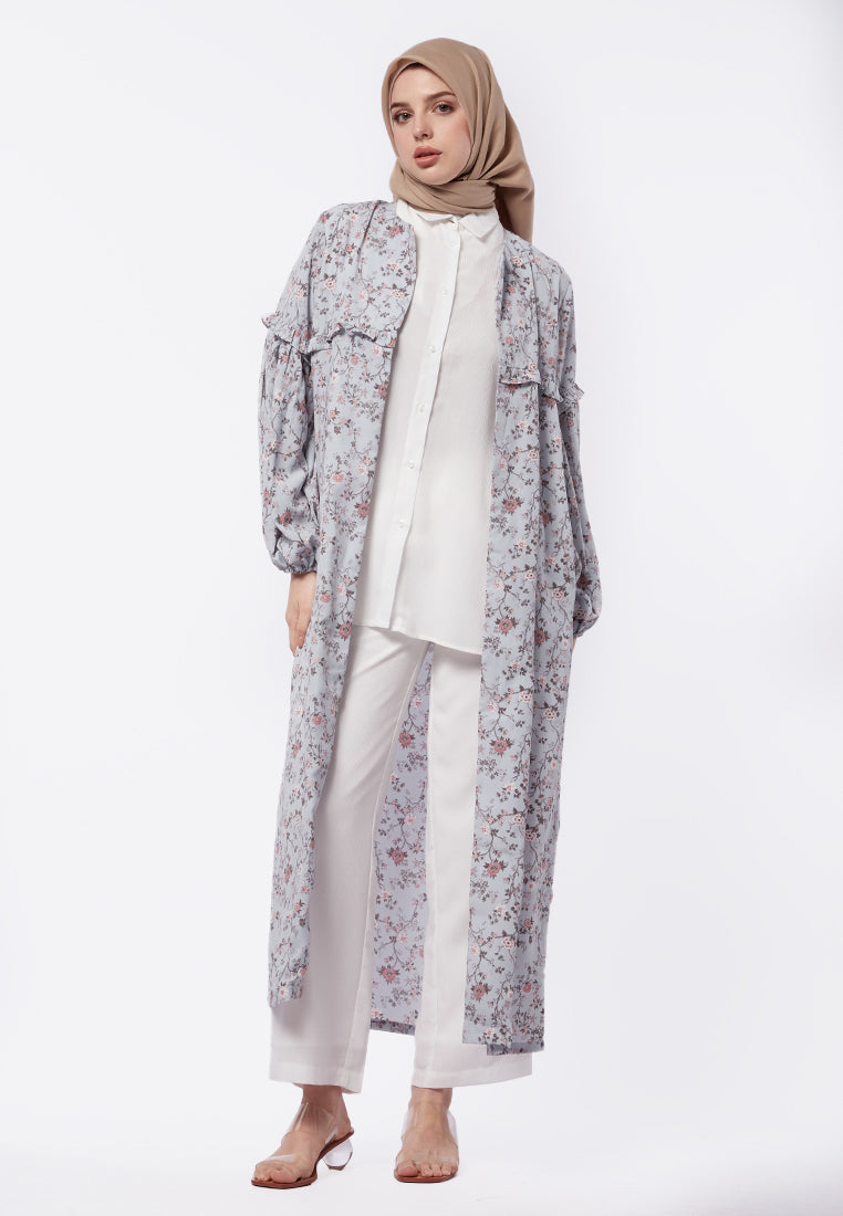 Balloon Sleeves Printed Long Outer