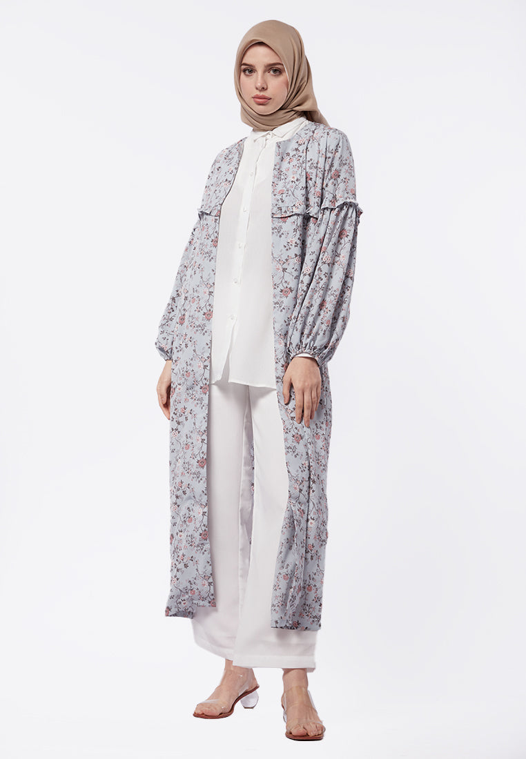 Balloon Sleeves Printed Long Outer