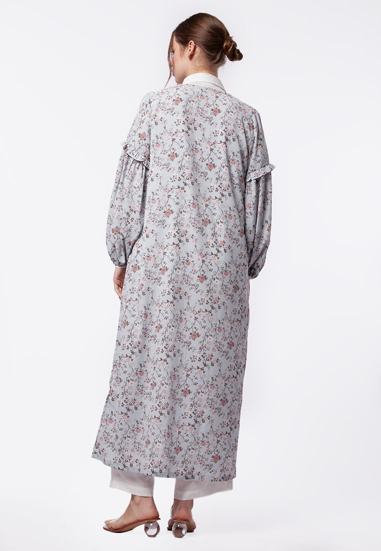 Balloon Sleeves Printed Long Outer