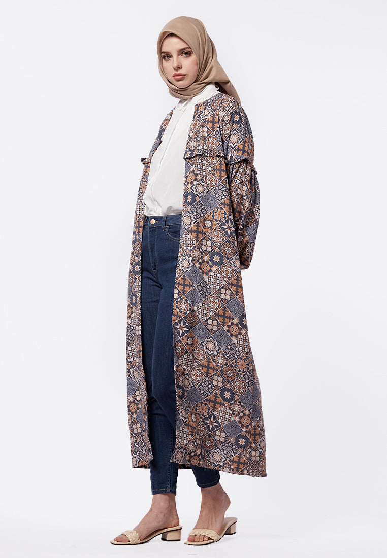 Balloon Sleeves Printed Long Outer
