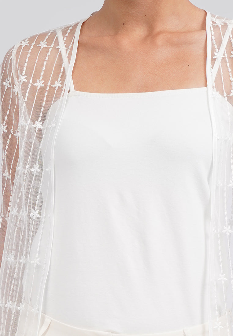V-Neck Embroidered Kimono