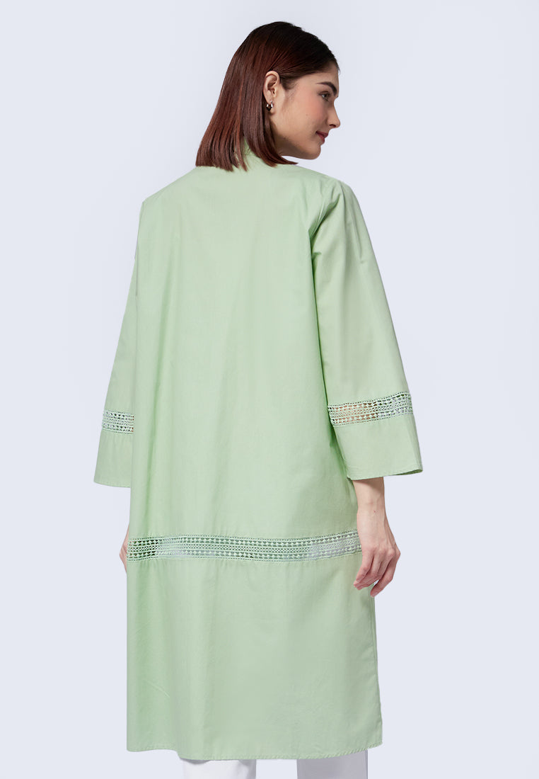 Lace Trim Loose Kimono
